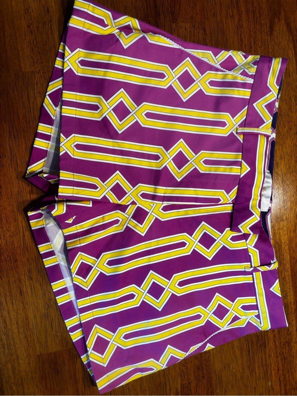 NWOT JB by Julie Brown Pink and Yellow Geometric Shorts